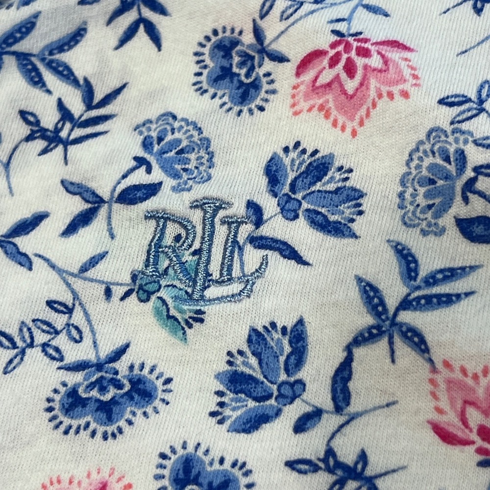 Ralph Lauren 2Pk Summer Nightgowns Blue Paisley Floral Ruffle Size Small - Picture 11 of 12